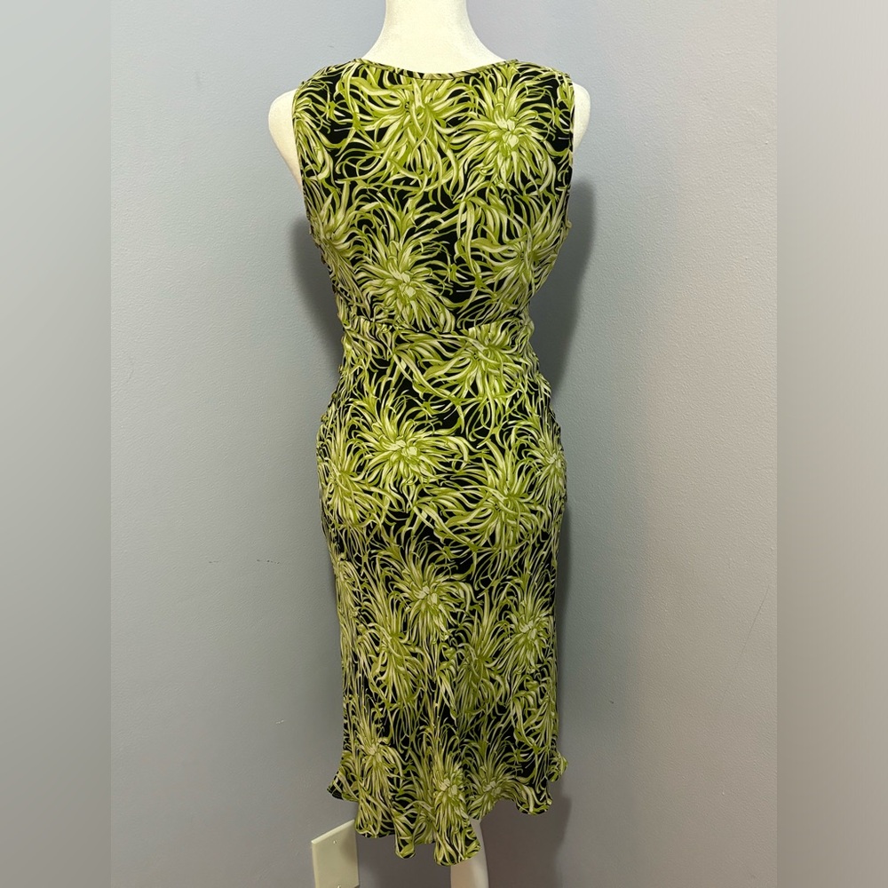 Vintage 2000s Nicole Miller NYC Black & Green Floral Dress - Picture 3 of 14